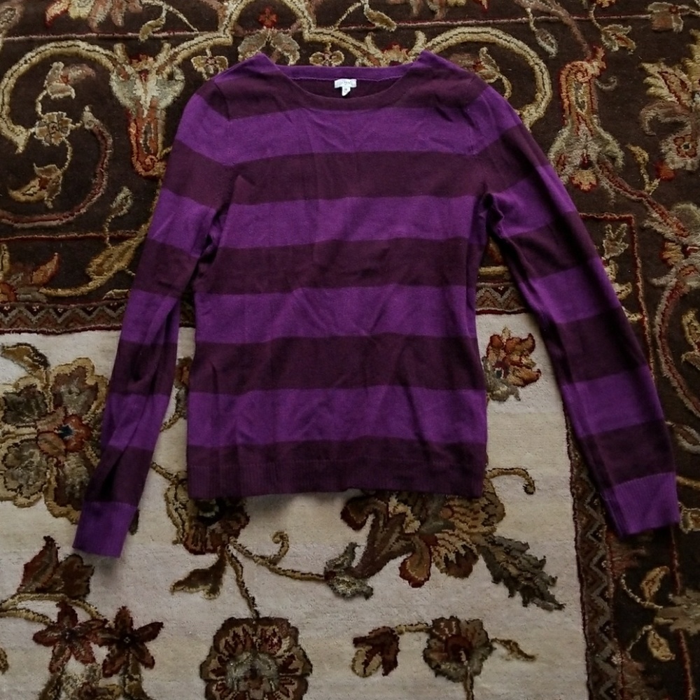 JCrew purple striped sweater